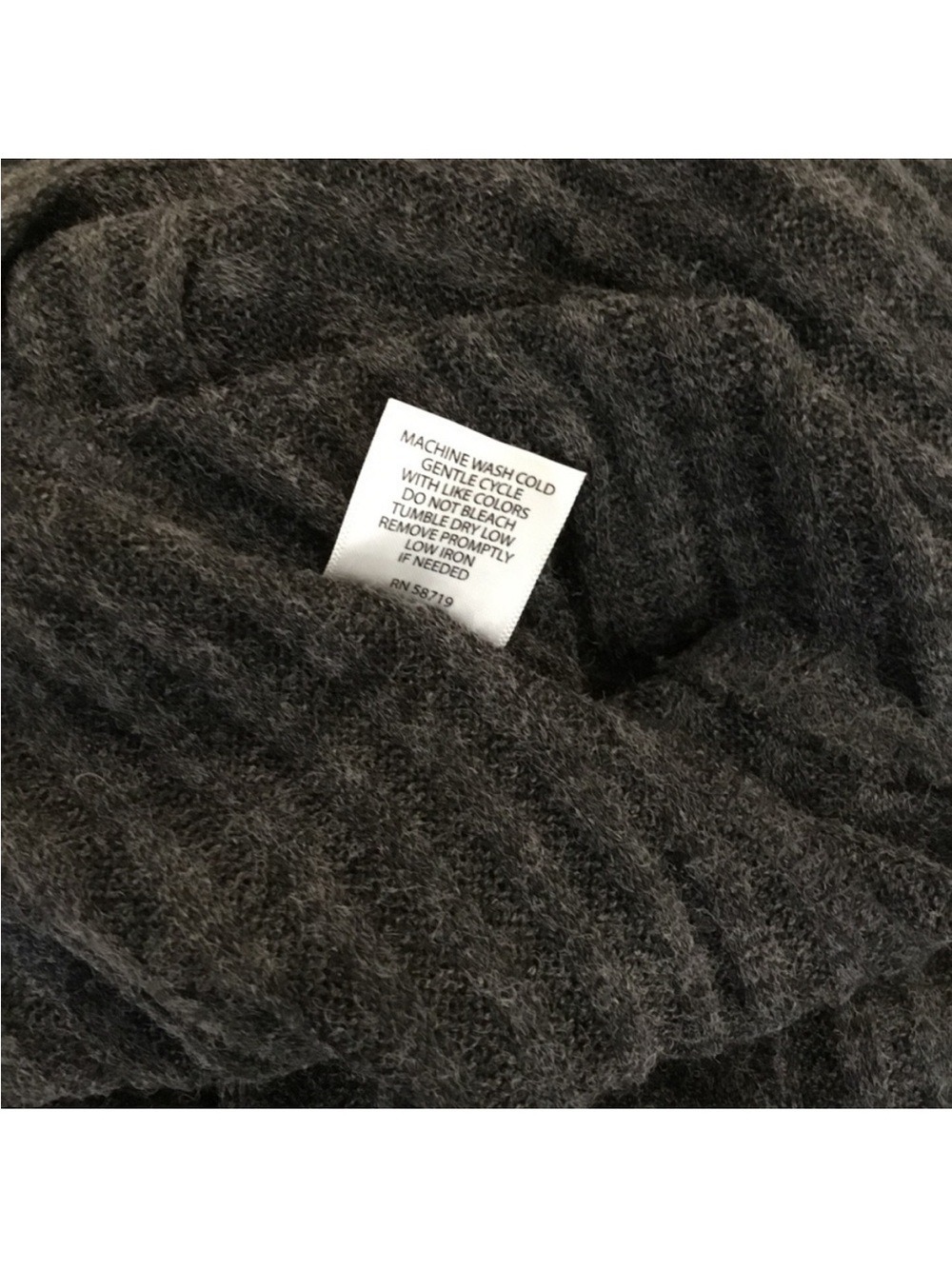 Relativity Charcoal Ribbed Open Front Cardigan XL Waterfall Hem - Picture 6 of 16